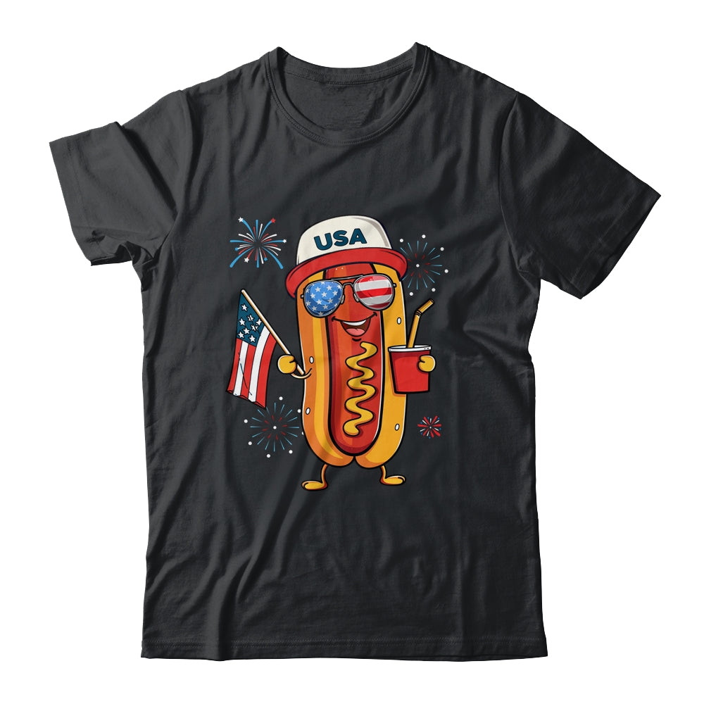 4th Of July Hotdog Funny Fourth Of July Patriotic USA Flag Shirt & Tank Top | teecentury