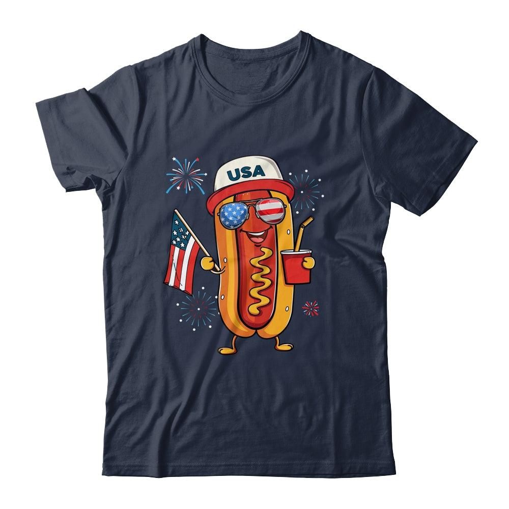 4th Of July Hotdog Funny Fourth Of July Patriotic USA Flag Shirt & Tank Top | teecentury