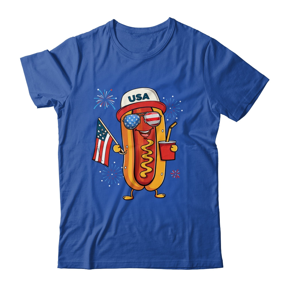 4th Of July Hotdog Funny Fourth Of July Patriotic USA Flag Shirt & Tank Top | teecentury
