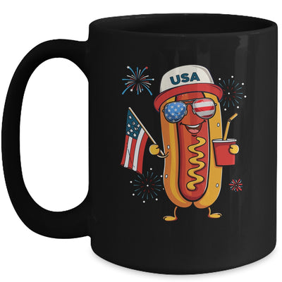 4th Of July Hotdog Funny Fourth Of July Patriotic USA Flag Mug | teecentury