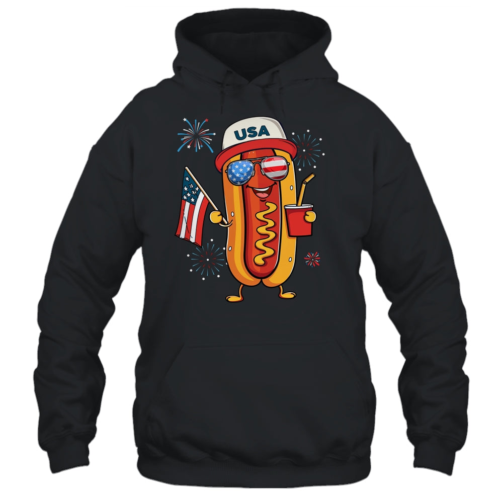 4th Of July Hotdog Funny Fourth Of July Patriotic USA Flag Shirt & Tank Top | teecentury