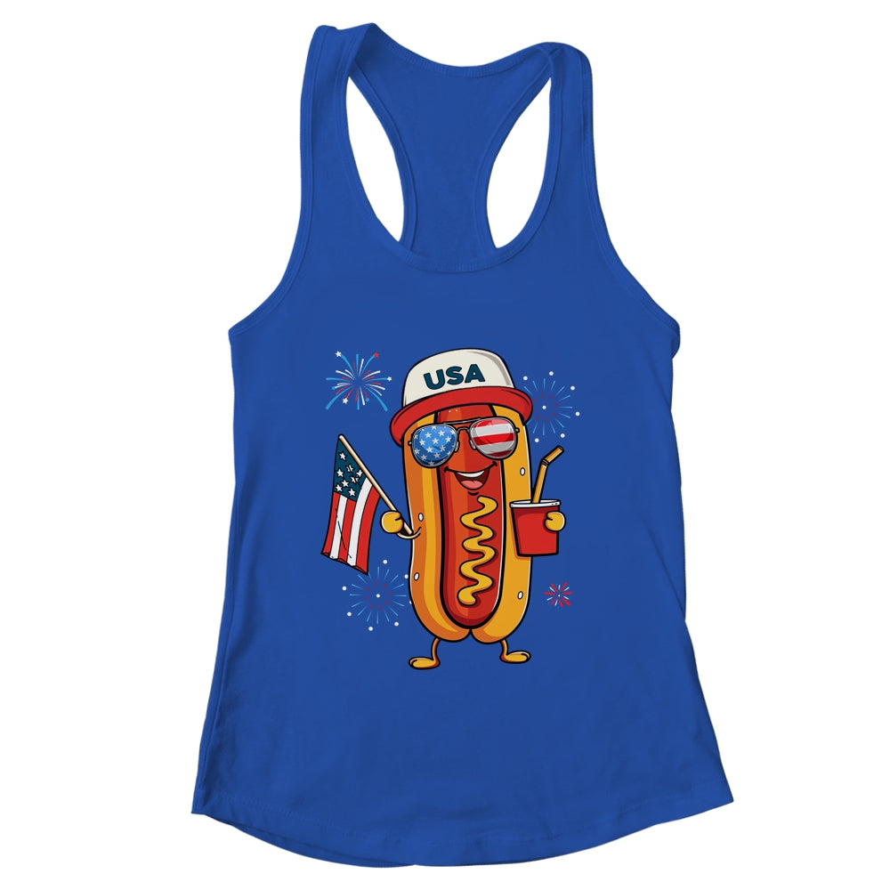 4th Of July Hotdog Funny Fourth Of July Patriotic USA Flag Shirt & Tank Top | teecentury