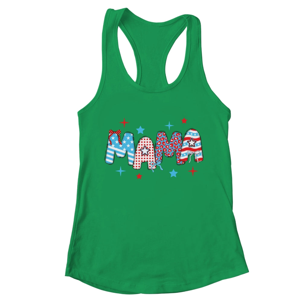 4th Of July Mama American Mama Fourth Of July Patriotic Mom Shirt & Tank Top | teecentury