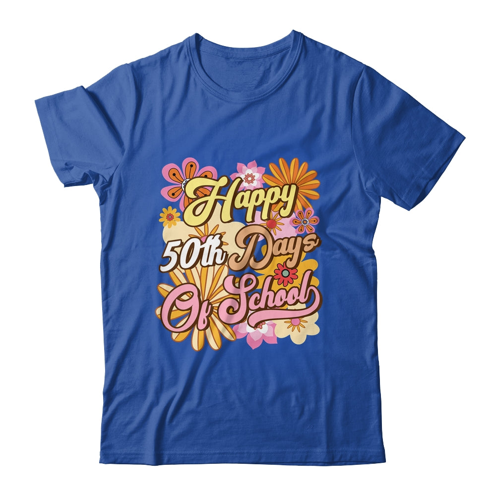 50 Days Of School 50th Day Of School Groovy Retro Shirt & Hoodie | teecentury