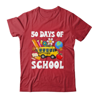 50 Days Of School Cute Bus Women Kids Groovy Shirt & Hoodie | teecentury