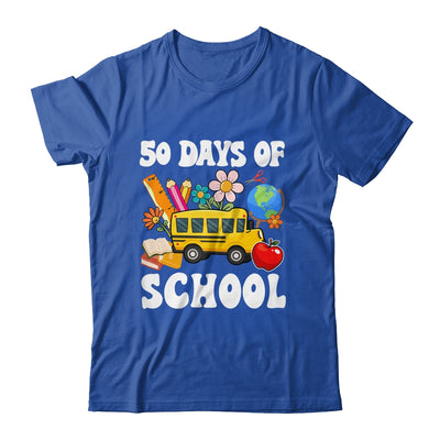 50 Days Of School Cute Bus Women Kids Groovy Shirt & Hoodie | teecentury