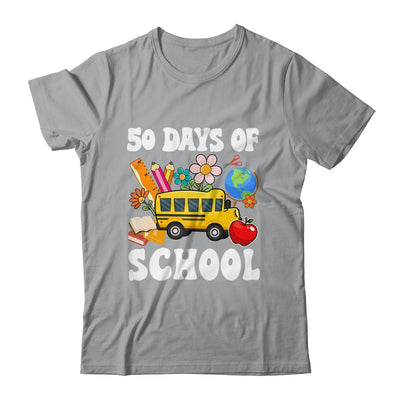 50 Days Of School Cute Bus Women Kids Groovy Shirt & Hoodie | teecentury