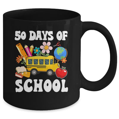 50 Days Of School Cute Bus Women Kids Groovy Mug | teecentury