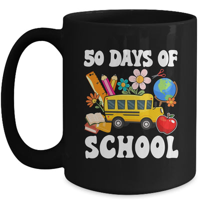 50 Days Of School Cute Bus Women Kids Groovy Mug | teecentury