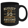 50 Years Awesome Vintage August 1975 50th Birthday Mug | teecentury