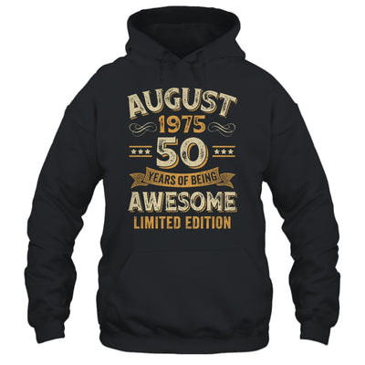 50 Years Awesome Vintage August 1975 50th Birthday Shirt & Hoodie | teecentury