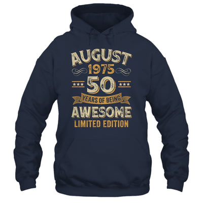 50 Years Awesome Vintage August 1975 50th Birthday Shirt & Hoodie | teecentury