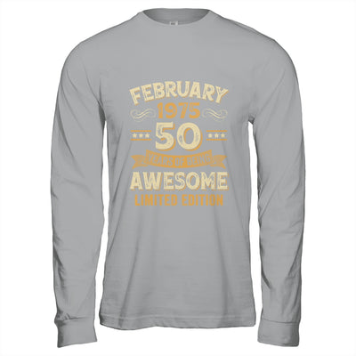 50 Years Awesome Vintage February 1975 50th Birthday Shirt & Hoodie | teecentury