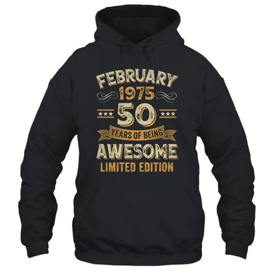 50 Years Awesome Vintage February 1975 50th Birthday Shirt & Hoodie | teecentury
