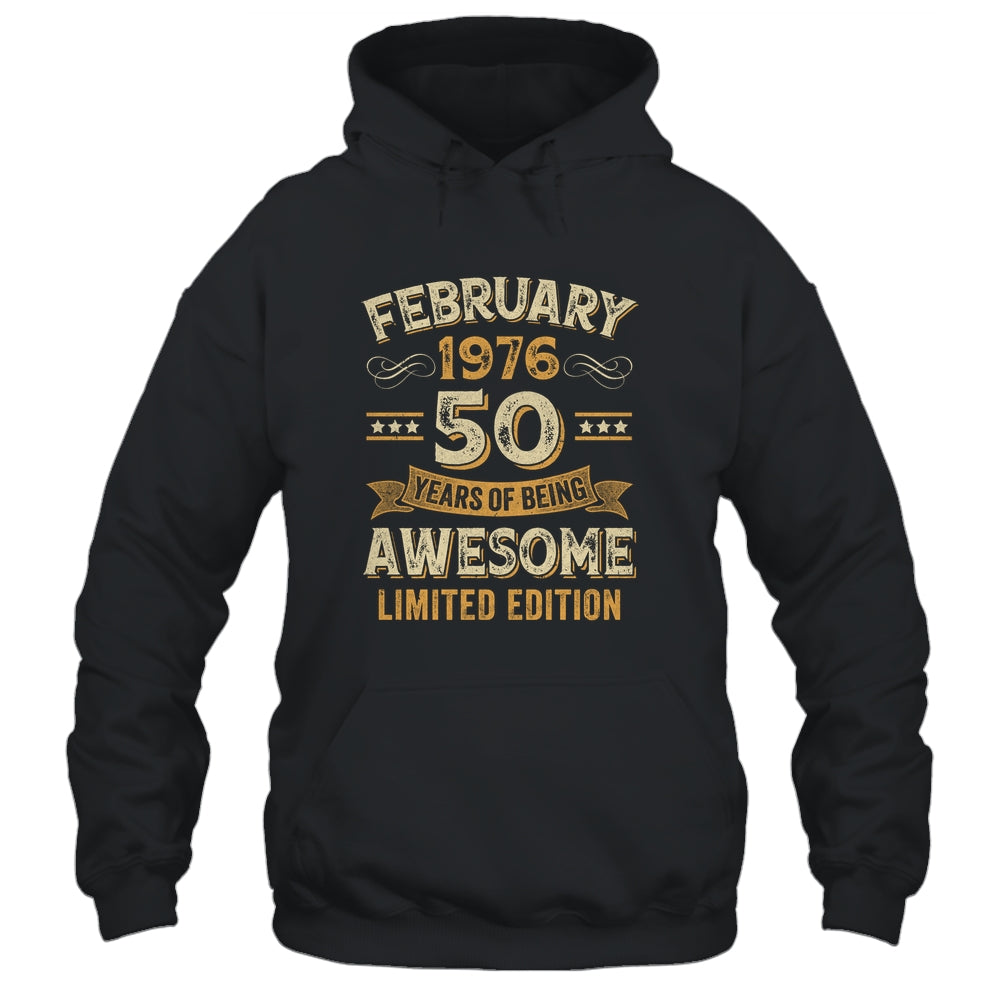50 Years Awesome Vintage February 1976 50th Birthday Shirt & Hoodie | teecentury