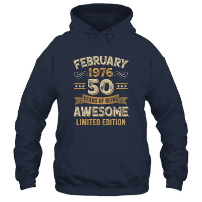50 Years Awesome Vintage February 1976 50th Birthday Shirt & Hoodie | teecentury