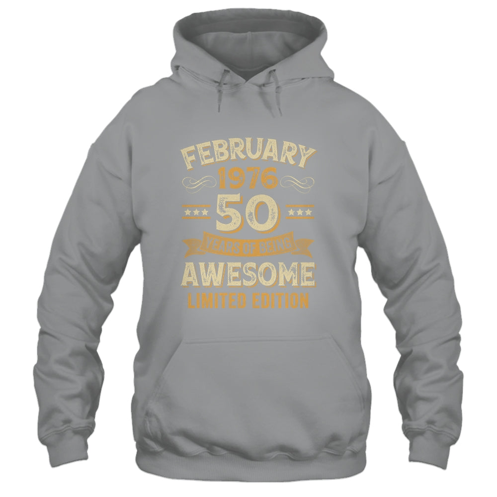 50 Years Awesome Vintage February 1976 50th Birthday Shirt & Hoodie | teecentury