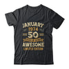 50 Years Awesome Vintage January 1974 50th Birthday Shirt & Hoodie | teecentury