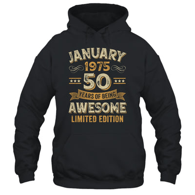 50 Years Awesome Vintage January 1975 50th Birthday Shirt & Hoodie | teecentury