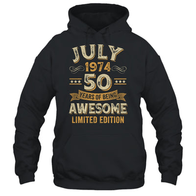 50 Years Awesome Vintage July 1974 50th Birthday Shirt & Hoodie | teecentury