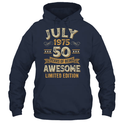 50 Years Awesome Vintage July 1975 50th Birthday Shirt & Hoodie | teecentury
