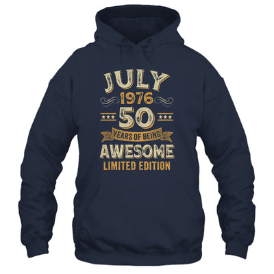 50 Years Awesome Vintage July 1976 50th Birthday Shirt & Hoodie | teecentury