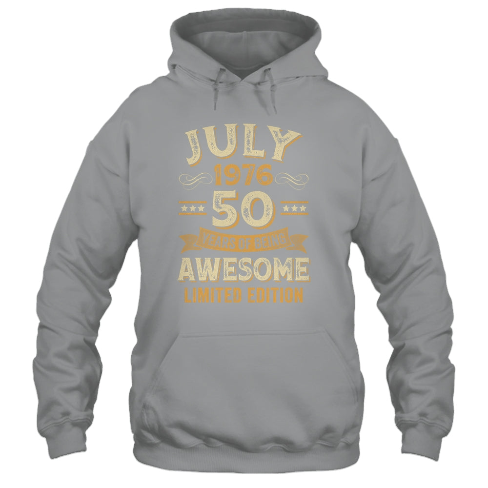 50 Years Awesome Vintage July 1976 50th Birthday Shirt & Hoodie | teecentury