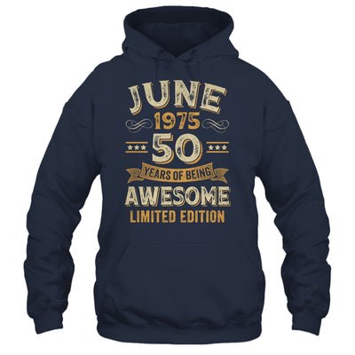 50 Years Awesome Vintage June 1975 50th Birthday Shirt & Hoodie | teecentury
