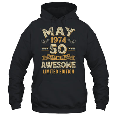 50 Years Awesome Vintage May 1974 50th Birthday Shirt & Hoodie | teecentury