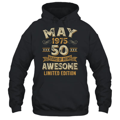 50 Years Awesome Vintage May 1975 50th Birthday Shirt & Hoodie | teecentury