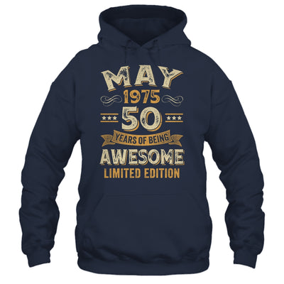 50 Years Awesome Vintage May 1975 50th Birthday Shirt & Hoodie | teecentury