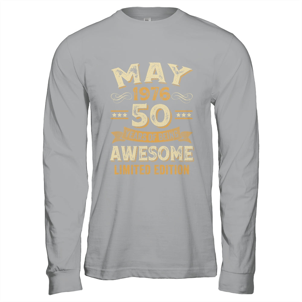50 Years Awesome Vintage May 1976 50th Birthday Shirt & Hoodie | teecentury
