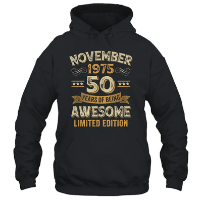 50 Years Awesome Vintage November 1975 50th Birthday Shirt & Hoodie | teecentury