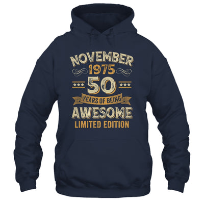 50 Years Awesome Vintage November 1975 50th Birthday Shirt & Hoodie | teecentury
