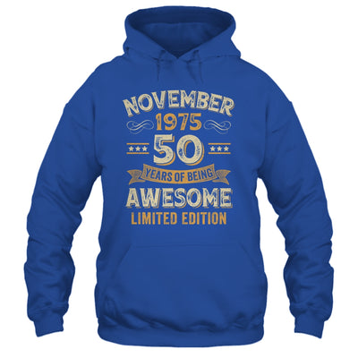 50 Years Awesome Vintage November 1975 50th Birthday Shirt & Hoodie | teecentury