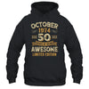 50 Years Awesome Vintage October 1974 50th Birthday Shirt & Hoodie | teecentury