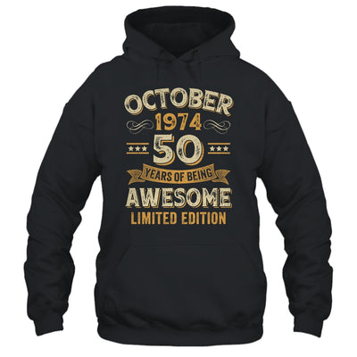 50 Years Awesome Vintage October 1974 50th Birthday Shirt & Hoodie | teecentury