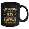 50 Years Awesome Vintage September 1974 50th Birthday Mug | teecentury
