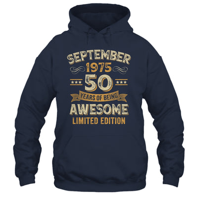 50 Years Awesome Vintage September 1975 50th Birthday Shirt & Hoodie | teecentury