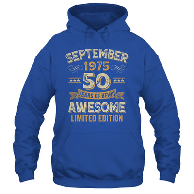50 Years Awesome Vintage September 1975 50th Birthday Shirt & Hoodie | teecentury