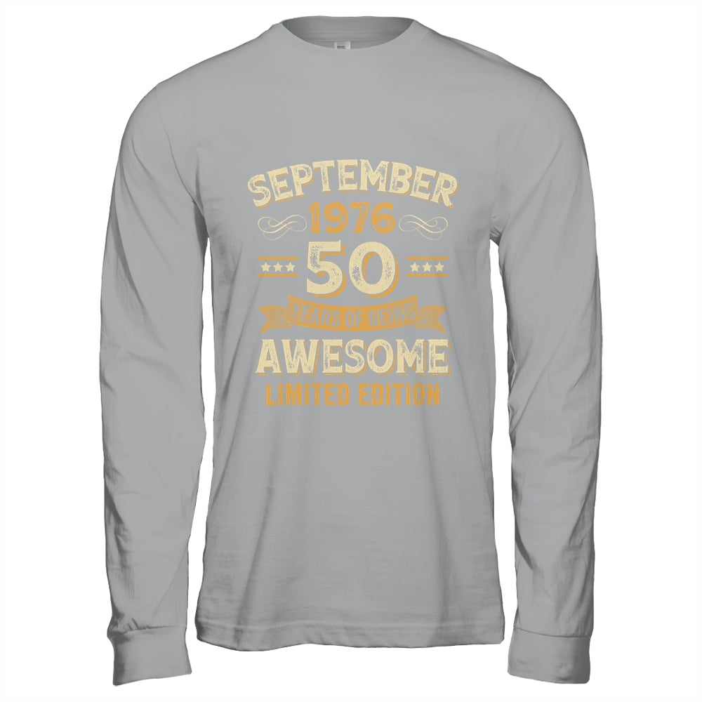 50 Years Awesome Vintage September 1976 50th Birthday Shirt & Hoodie | teecentury