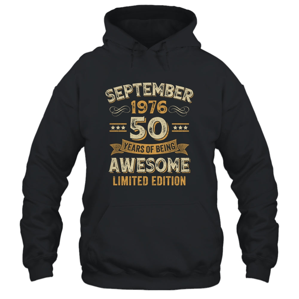 50 Years Awesome Vintage September 1976 50th Birthday Shirt & Hoodie | teecentury