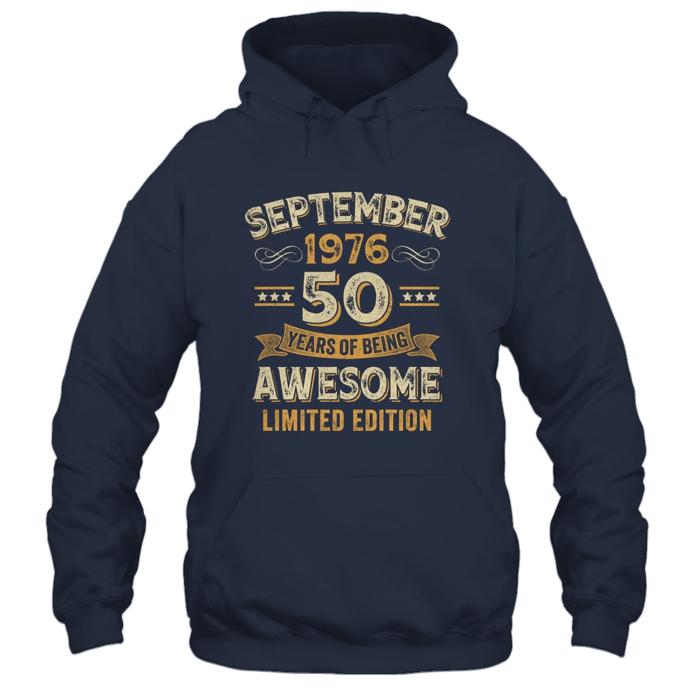 50 Years Awesome Vintage September 1976 50th Birthday Shirt & Hoodie | teecentury