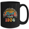 50 Years Old Awesome Since April 1974 50th Birthday Groovy Mug | teecentury