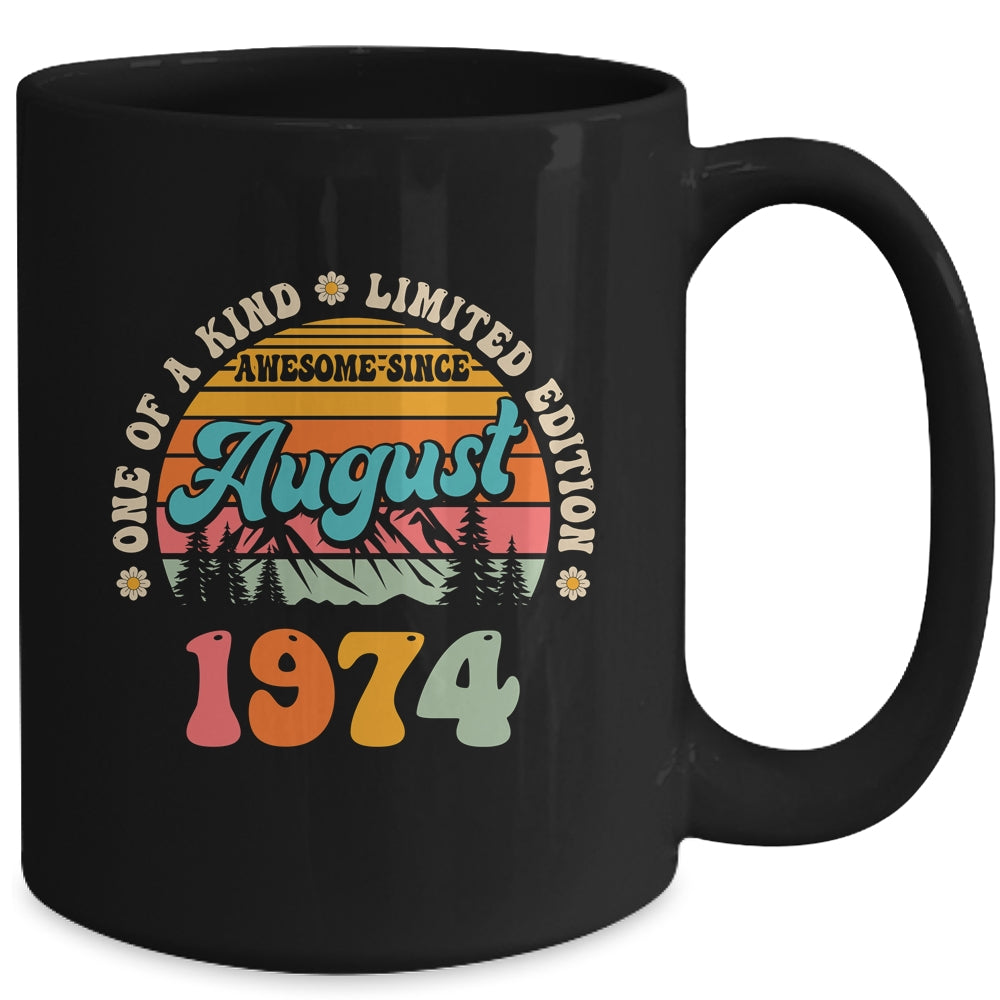 50 Years Old Awesome Since August 1974 50th Birthday Groovy Mug | teecentury