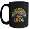 50 Years Old Awesome Since January 1974 50th Birthday Groovy Mug | teecentury