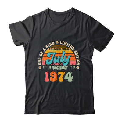 50 Years Old Awesome Since July 1974 50th Birthday Groovy Shirt & Tank Top | teecentury