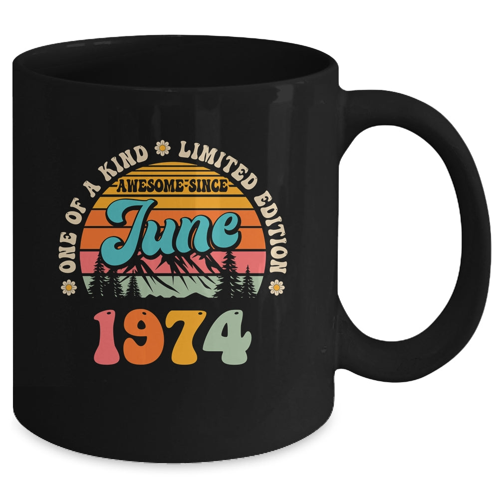 50 Years Old Awesome Since June 1974 50th Birthday Groovy Mug | teecentury