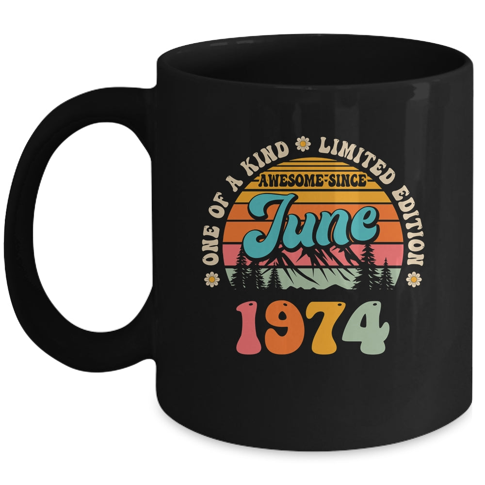 50 Years Old Awesome Since June 1974 50th Birthday Groovy Mug | teecentury