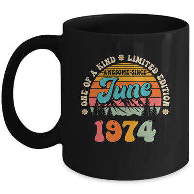50 Years Old Awesome Since June 1974 50th Birthday Groovy Mug | teecentury